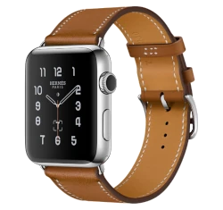 Apple Watch Series 2 Hermes 38mm SS Fauve Barenia Leather Single Tour Band