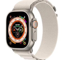 Apple Watch Ultra 49mm Titanium Case With Starlight Alpine Loop